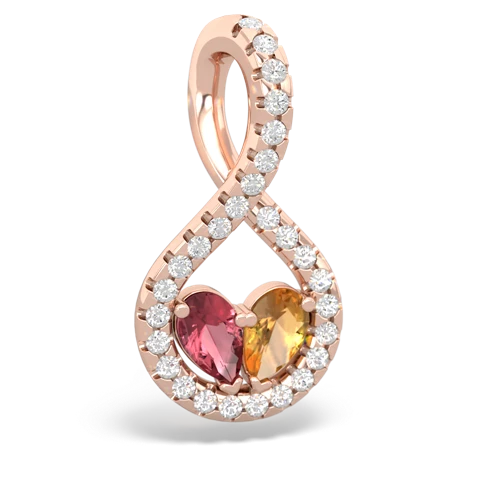 tourmaline-citrine pave twist pendant