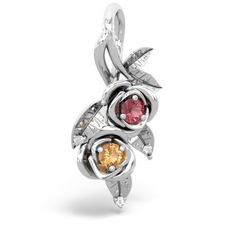tourmaline-citrine rose vine pendant