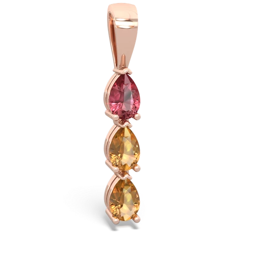 tourmaline-citrine three stone pendant