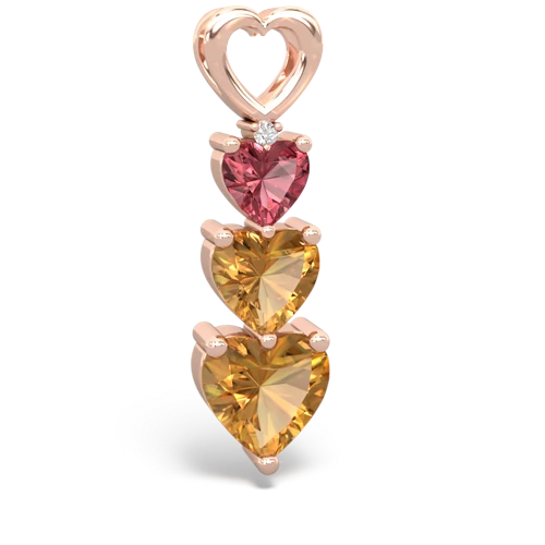 tourmaline-citrine three stone pendant