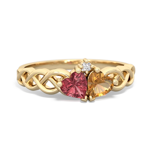 tourmaline-citrine celtic braid ring