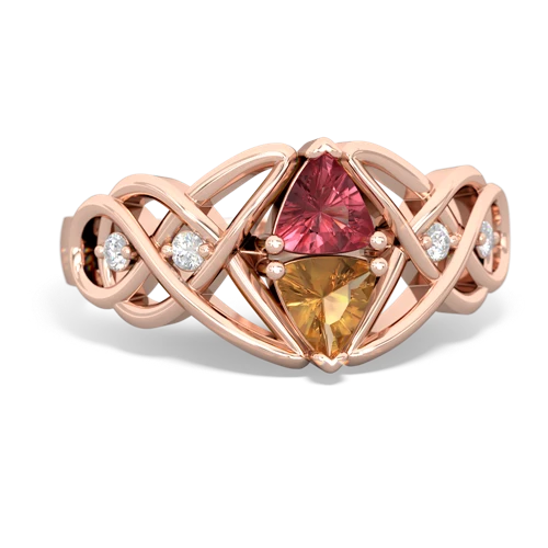 tourmaline-citrine celtic knot ring