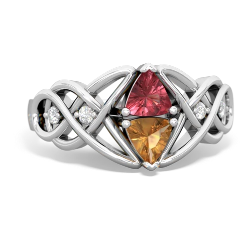 tourmaline-citrine celtic knot ring