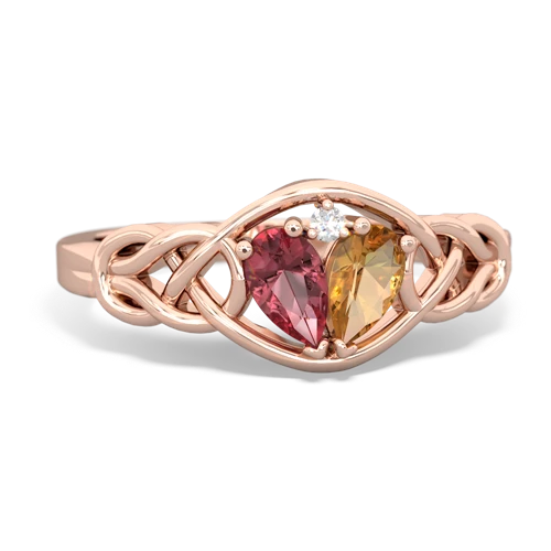 tourmaline-citrine celtic knot ring