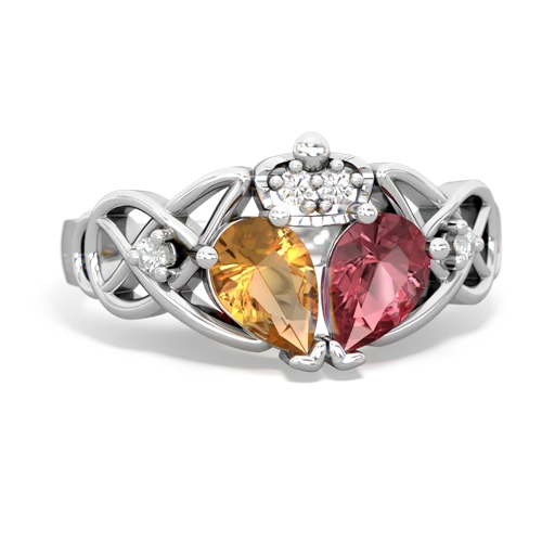 tourmaline-citrine claddagh ring