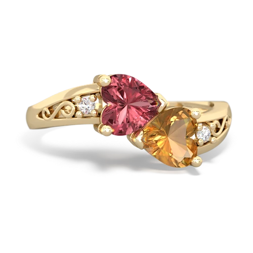 tourmaline-citrine filligree ring