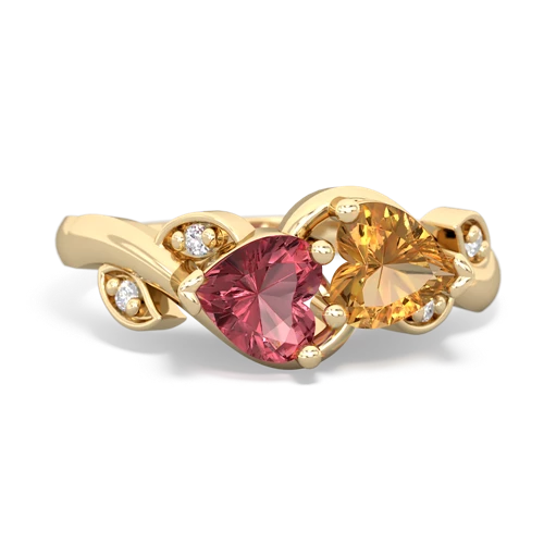 tourmaline-citrine floral keepsake ring