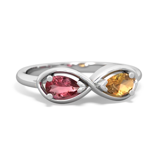 tourmaline-citrine infinity ring