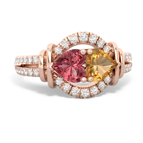 tourmaline-citrine pave keepsake ring