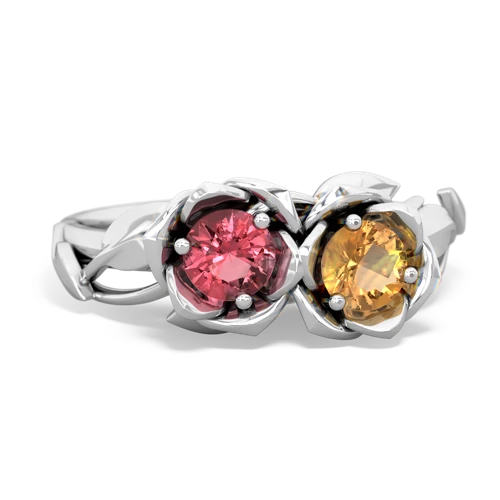 tourmaline-citrine roses ring