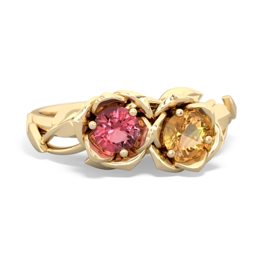 tourmaline-citrine roses ring