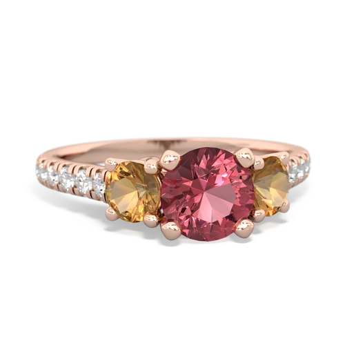 tourmaline-citrine trellis pave ring