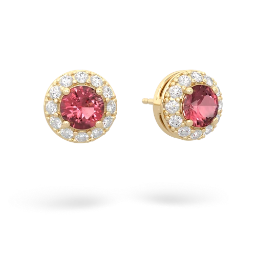 tourmaline classic halo earrings