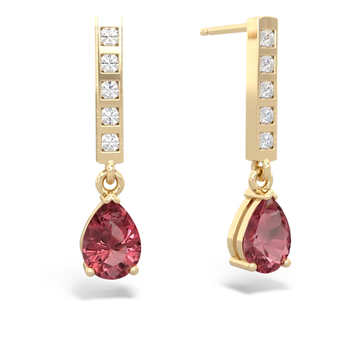 tourmaline diamond drop earrings