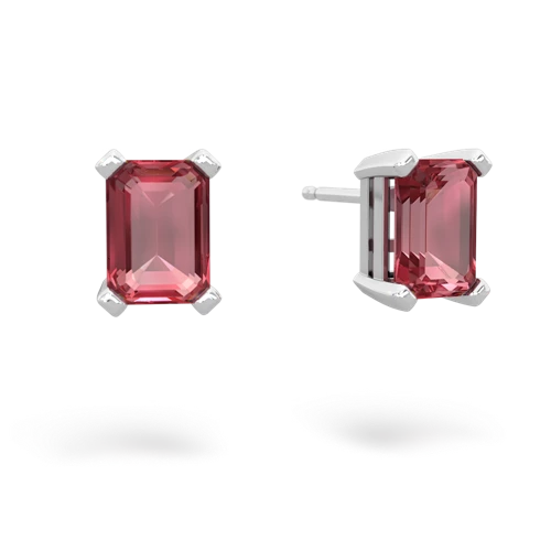 tourmaline emerald cut stud earrings