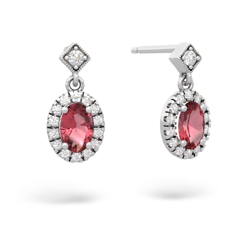 Pink Tourmaline Antique-style Halo Genuine Pink Tourmaline earrings Earrings
