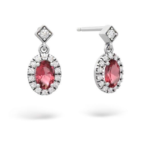 tourmaline halo drop earrings