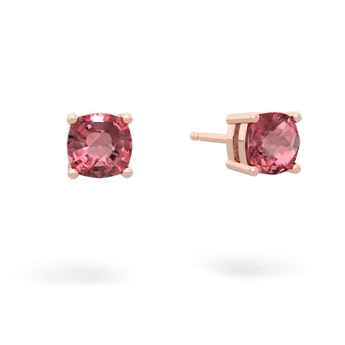 Pink Tourmaline Checkerboard Cushion Stud Genuine Pink Tourmaline earrings Earrings