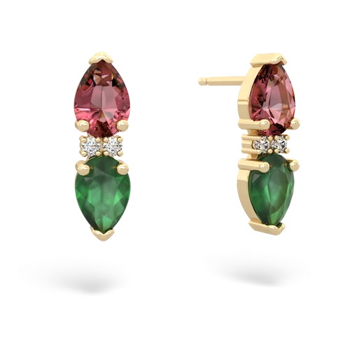 tourmaline-emerald bowtie earrings