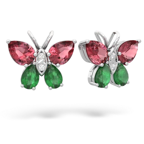 tourmaline-emerald butterfly earrings