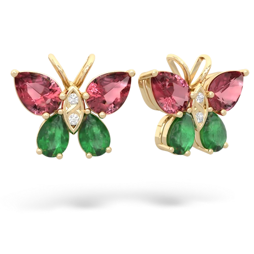 tourmaline-emerald butterfly earrings