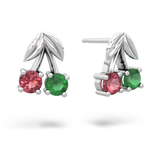 tourmaline-emerald cherries earrings
