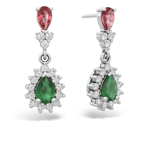 tourmaline-emerald dangle earrings