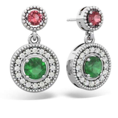 tourmaline-emerald halo earrings