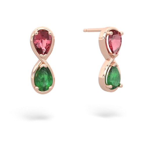 tourmaline-emerald infinity earrings