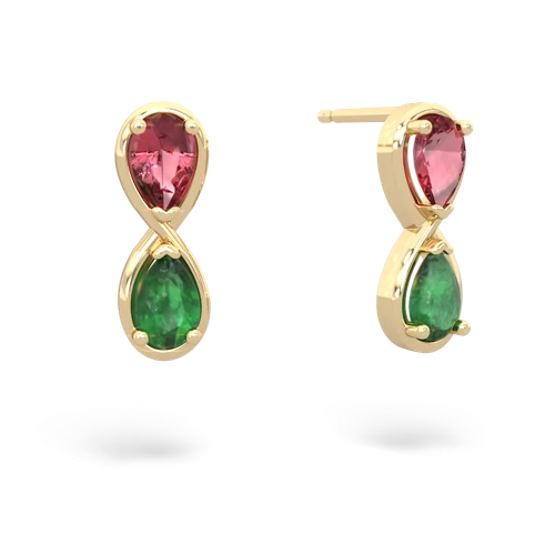 tourmaline-emerald infinity earrings