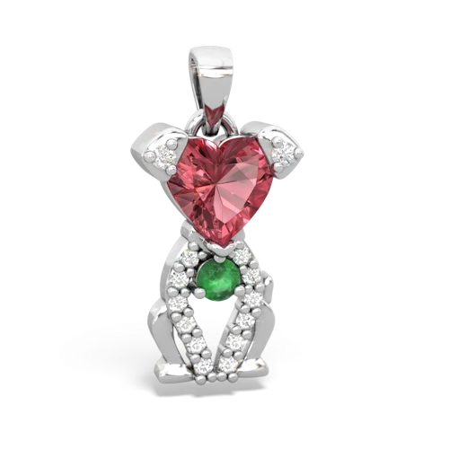 tourmaline-emerald birthstone puppy pendant