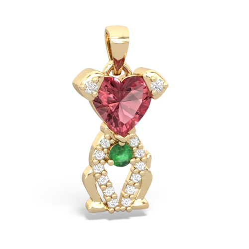 tourmaline-emerald birthstone puppy pendant