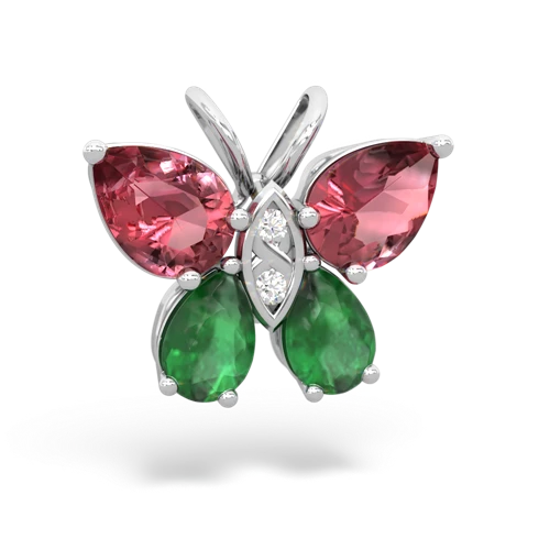tourmaline-emerald butterfly pendant