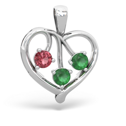 tourmaline-emerald love heart pendant