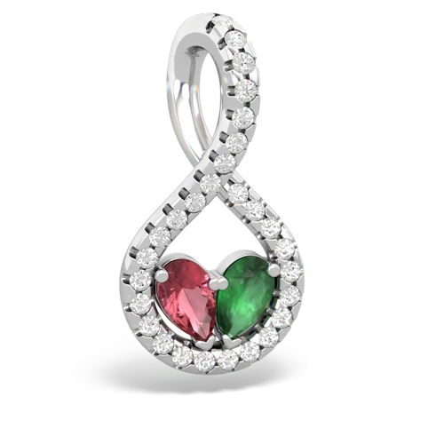 tourmaline-emerald pave twist pendant