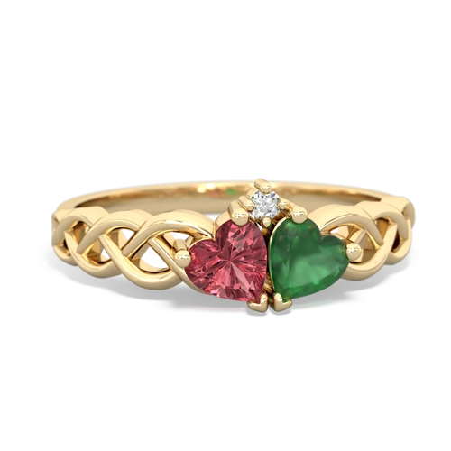 tourmaline-emerald celtic braid ring
