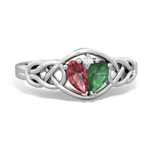 tourmaline-emerald celtic knot ring