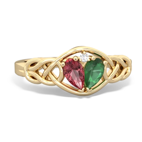 tourmaline-emerald celtic knot ring