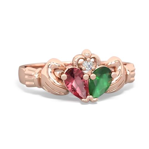 tourmaline-emerald claddagh ring