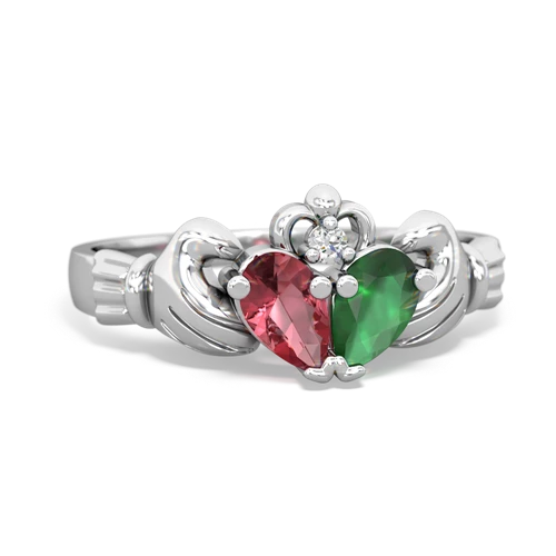 tourmaline-emerald claddagh ring