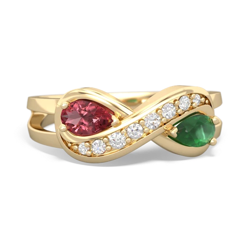 tourmaline-emerald diamond infinity ring