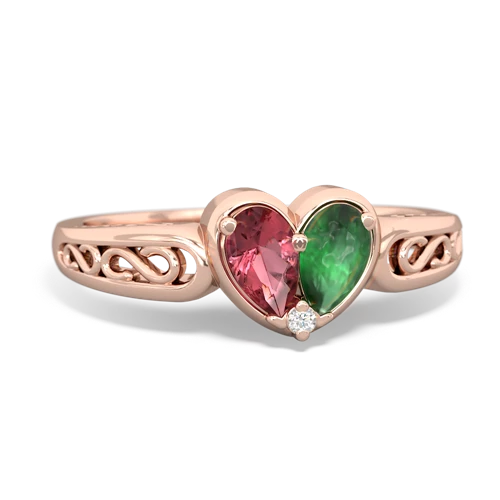 tourmaline-emerald filligree ring