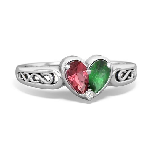 tourmaline-emerald filligree ring