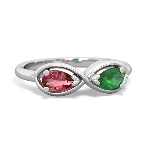 tourmaline-emerald infinity ring