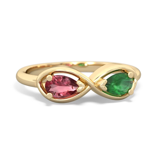 tourmaline-emerald infinity ring