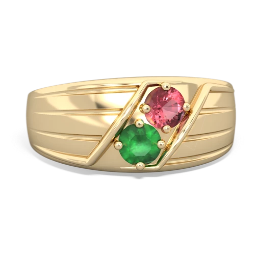 tourmaline-emerald mens ring