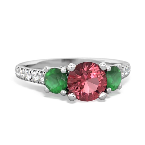 tourmaline-emerald trellis pave ring