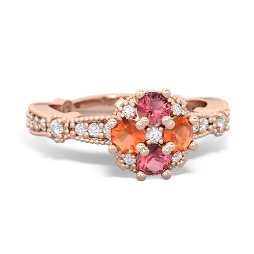 tourmaline-fire opal art deco engagement ring