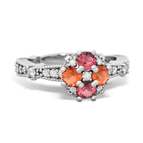 tourmaline-fire opal art deco engagement ring