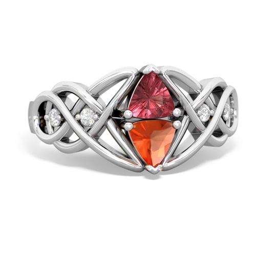 tourmaline-fire opal celtic knot ring